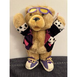 Vintage 1990 11" Teddy Grahams Honey Bear Teddy Bear Rock Star Plush LX7